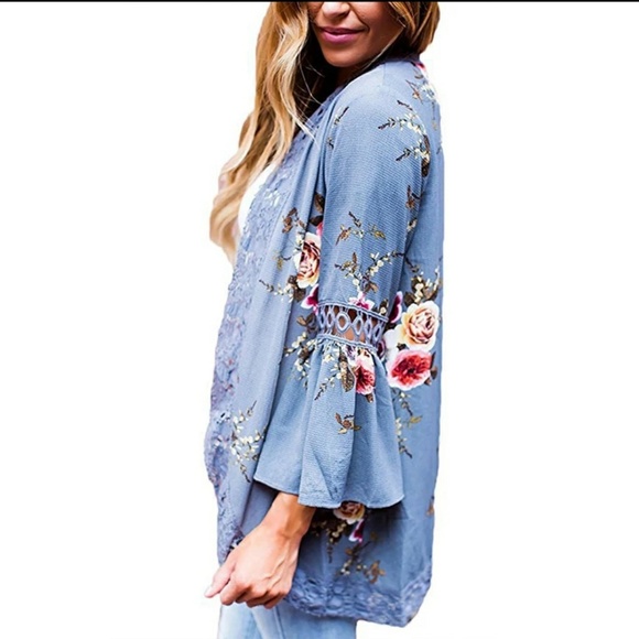 Jackets & Blazers - 🔥 Floral Boho Kimono Cardigan Bell Sleeve L